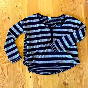 Splendid Long sleeve Tee - Womans size small, Color: Black and Grey